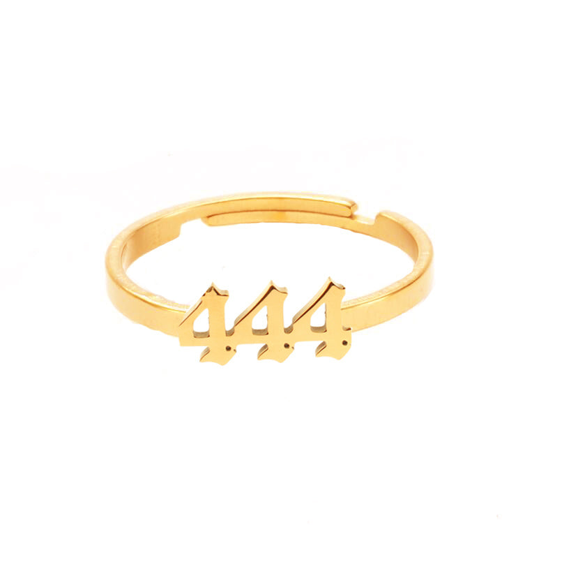 Womens Fashion Ring Adjustable Opening Letter Number Tide Angel Copper Jewelry For Women Girls With Style Ring