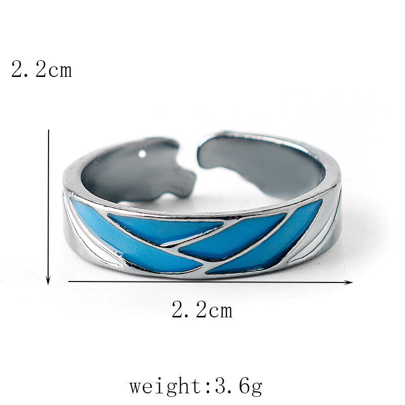 Trendy Jewelry Fashion Solid Color Ring Alloy Sky Blue Plain Couple X1 Trendy Jewelry Fashion Plain Couple X1 Sky Blue