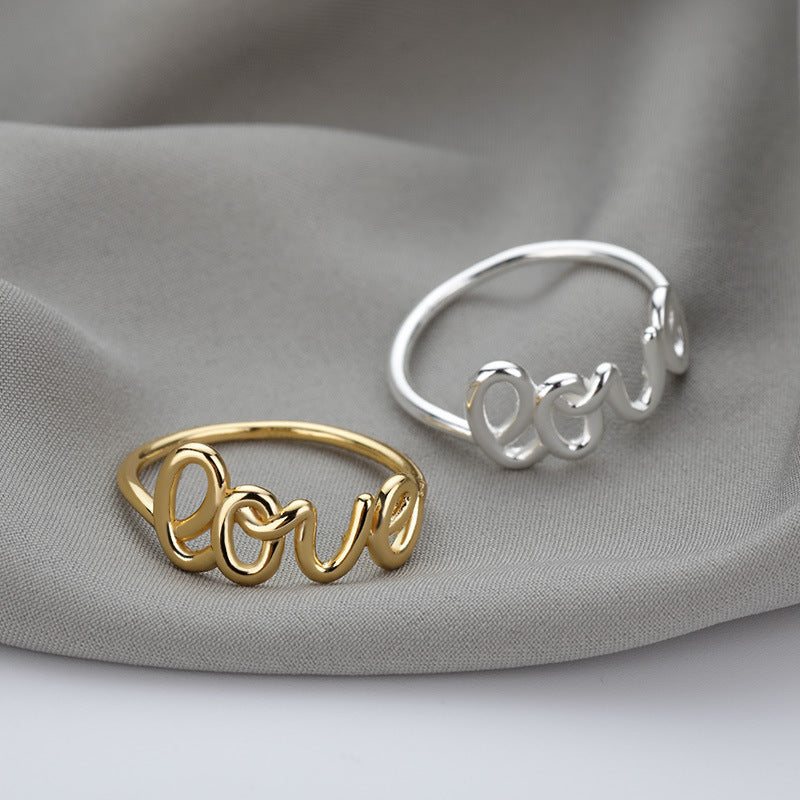 Gold Plated Love Couple Rings Unisex Copper Jewelry