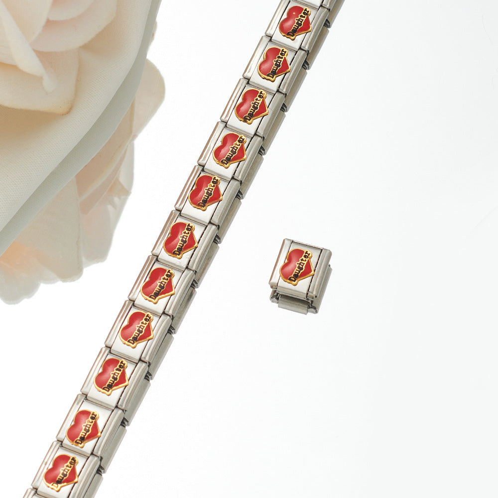 Unisex Stainless Steel Bracelet Cartoon Heart Bracelet Combination Decorative Bracelet Fashion Jewelry For Men