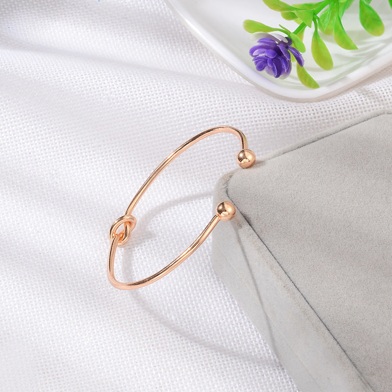 Womens Rhinestone Bracelet Set Four Piece Knotted Alloy Electroplated Diamond Bangle Individually Packed Style