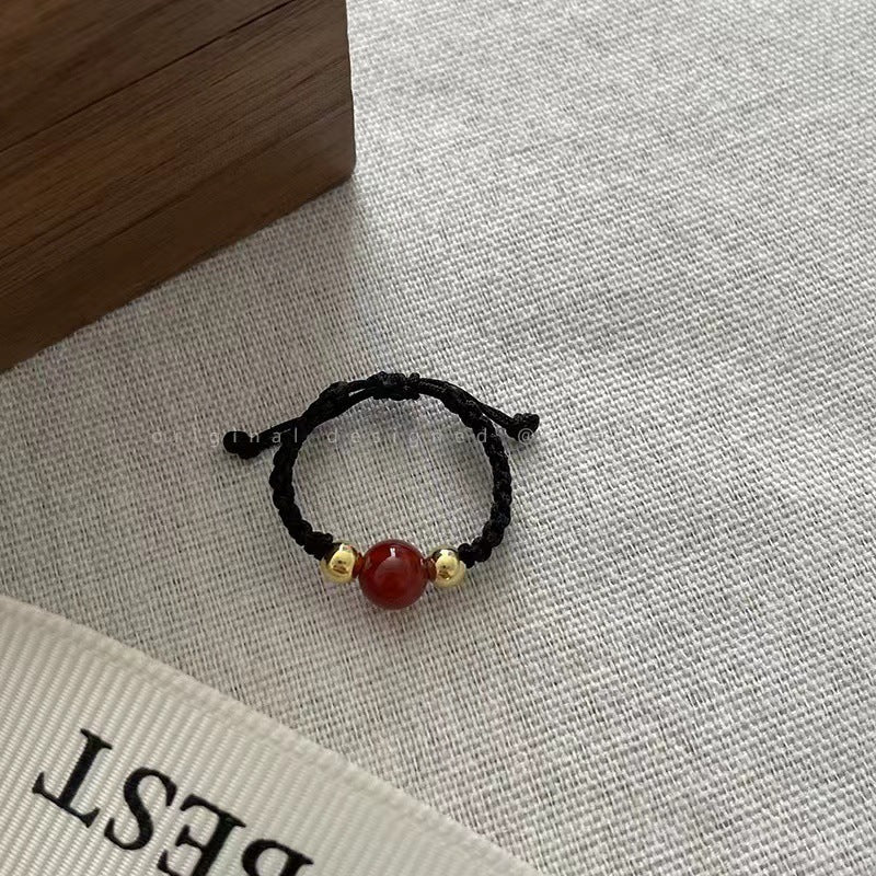 Womens Geometric Alloy Ring Beaded Ring With Rainbow Elements Multi Treasure Design Jewelry Gift For Her Alloy