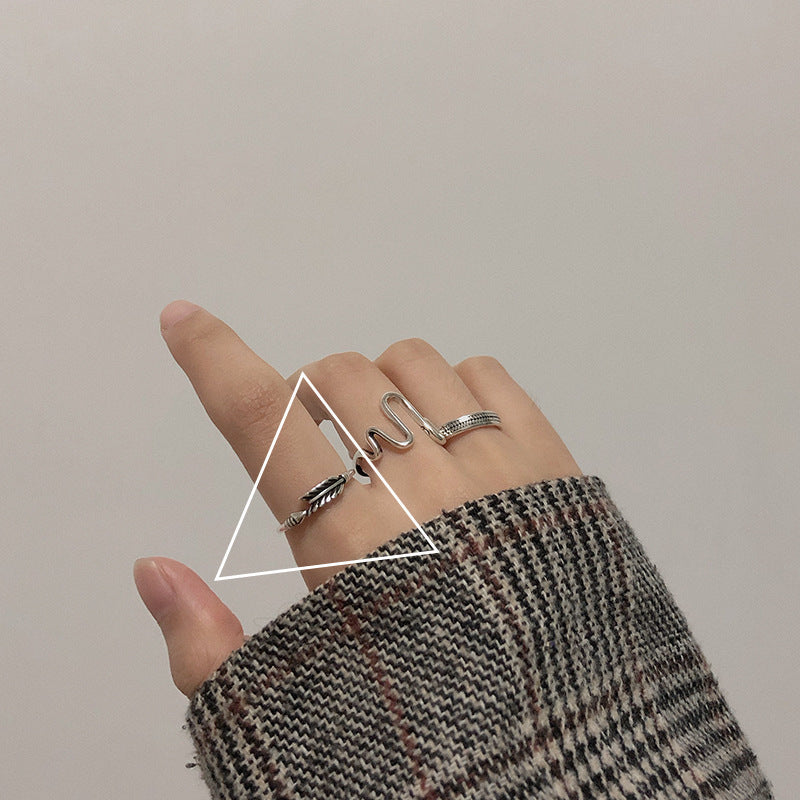 Geometric Square Ring Adjustable Opening Silver Plated Cupronickel Platinum Plated Jewelry For Women Fashion Trend