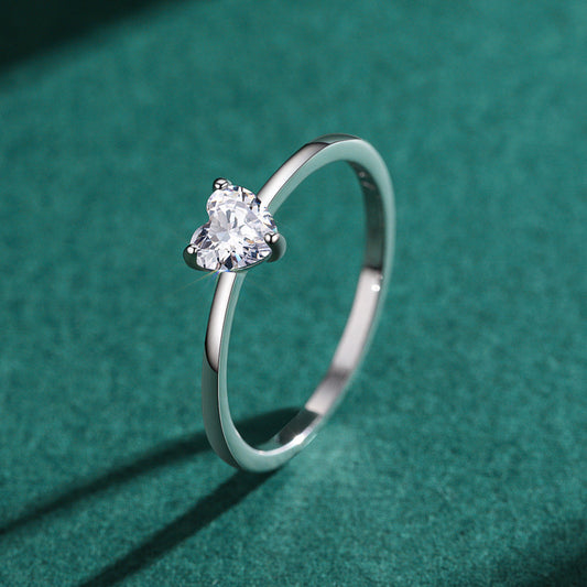 Heart Ring S925 Sterling Silver Simple Heart Design Ring Perfect Gift For Her Silver Or Gold US 5 6 7 8 9 Size