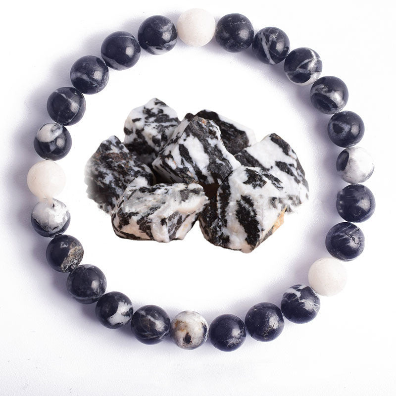 Unisex Bead Bracelet Natural Stone Hand Polished Vintage Geometric Spherical Design for Women and Men Elegance