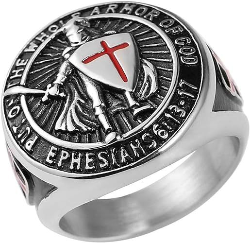Templar Shield Cross Titanium Steel Ring Knight Style For Men Classic European Designs Bold Symbolic Accessory