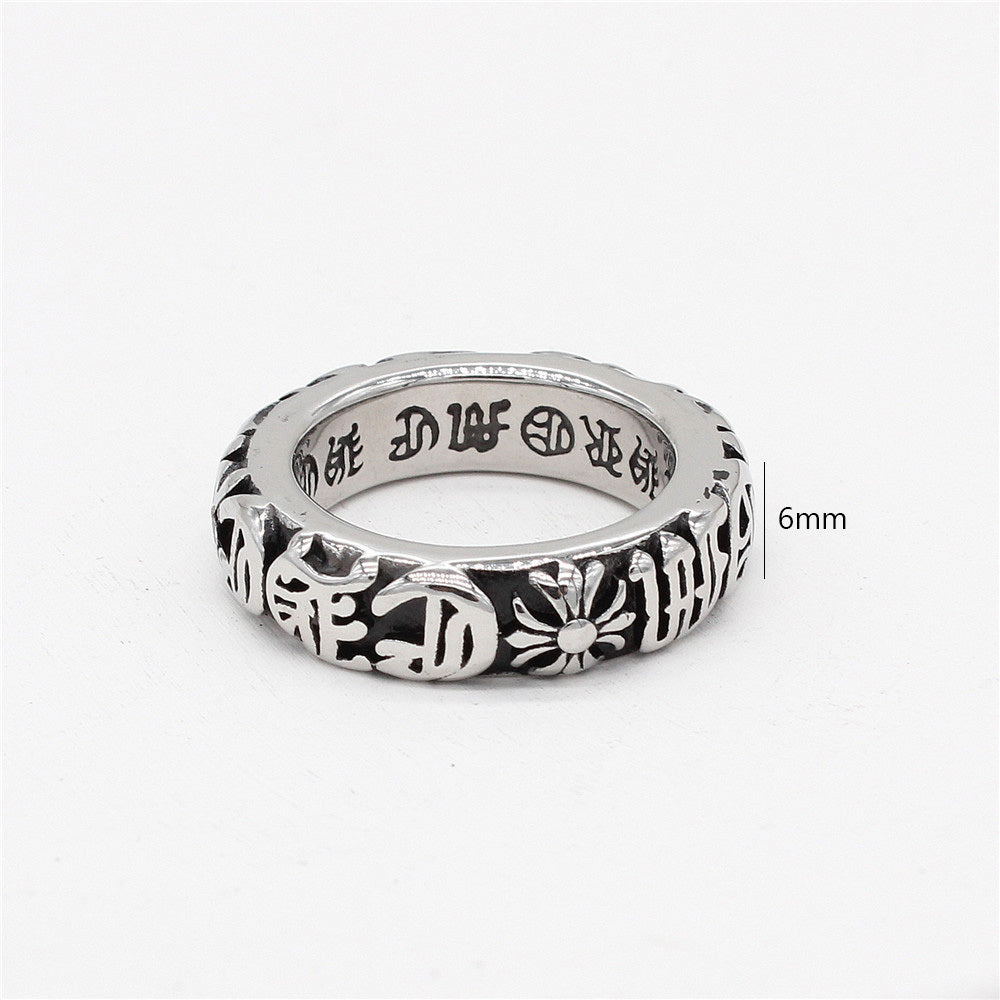 European And American Cross Men's Titanium Steel Ring