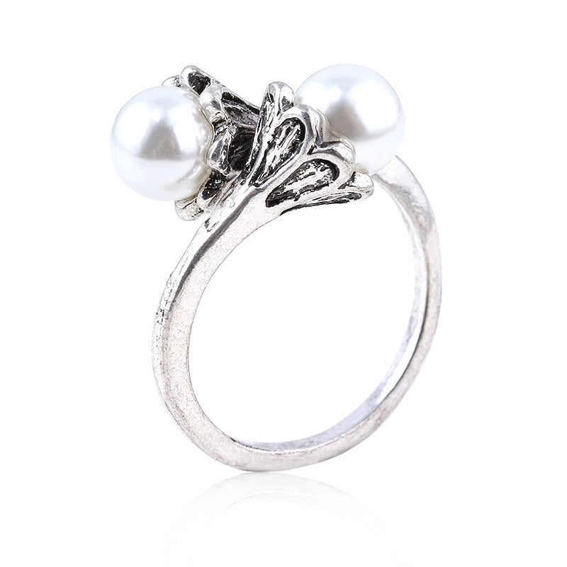 Ladies Star Ring Adjustable Alloy Gold Plated Gemstone Inlay Fashion Ring For Women Retro Star Design Jewelry Charm