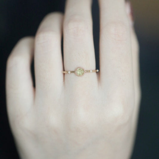 Womens Copper Adjustable Ring With Green Stone Rose Cut And Geometric Designs Jewelry For Everyday Style Modern