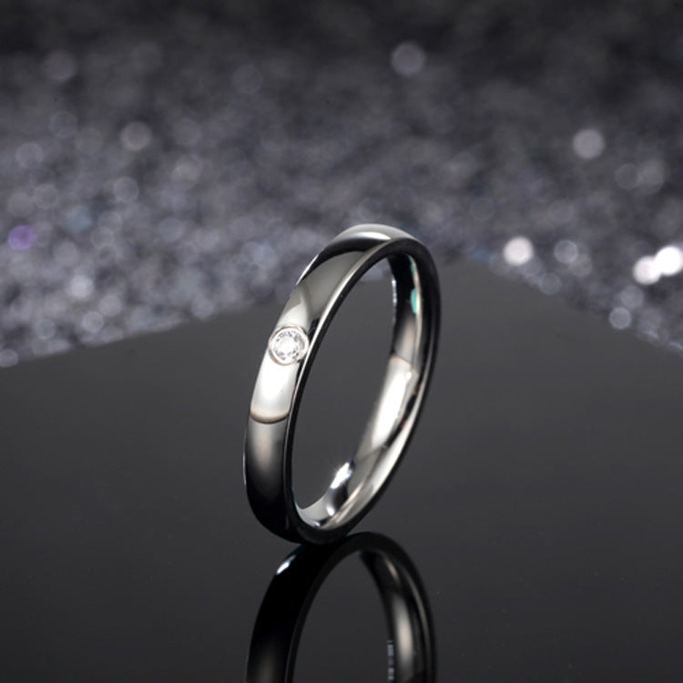 Womens Diamond Ring With Three Color Zircons Titanium Steel Fashion Jewelry Sizes 6 7 8 9 10 11 Shimmer Finish