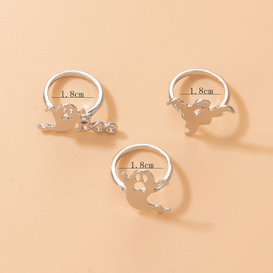Gold Plated Ring Set For Women And Girls Geometric Trendy Fashion Jewelry Cold Metal Wind Ring Set X3 Geometry