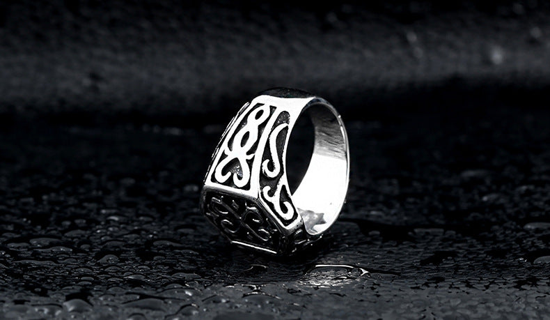 Men's Stainless Steel Warrior Ring Retro Knight Jewelry