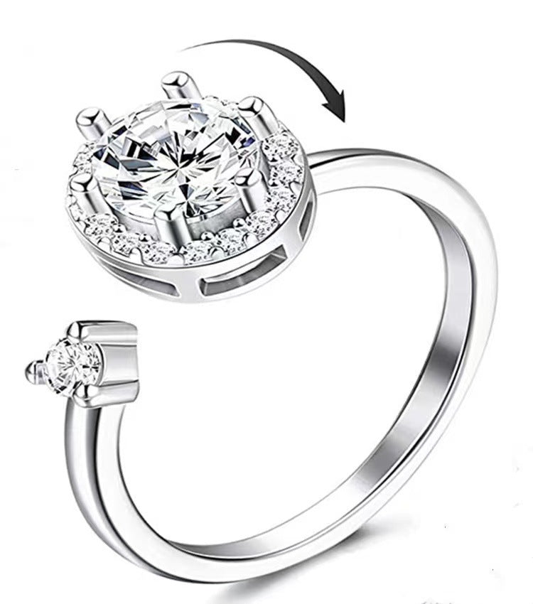 Spinner Ring For Women Flower Bee Elegant Adjustable Stress Release Accessory Gothic Jewelry Trendy Ideal Gift