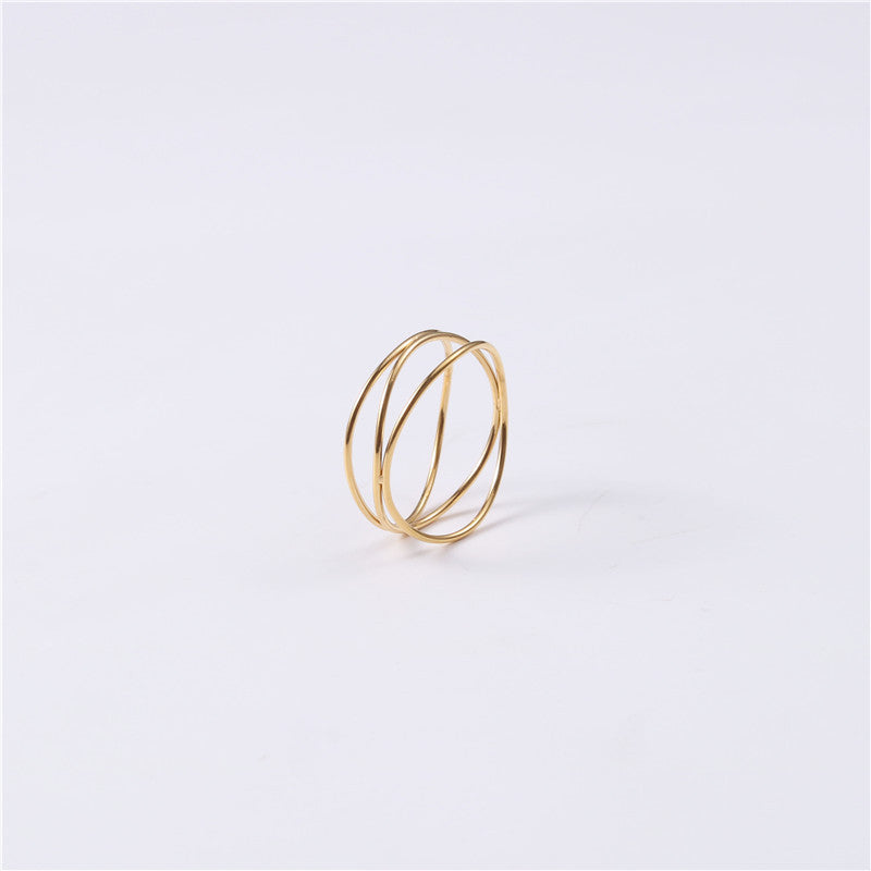 Titanium Steel Winding Ring Geometric Metal Fashion Jewelry For Ladies Durable Daily Wear Gift Elegant Jewelry