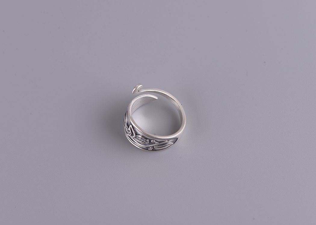 Ethnic Lotus Peacock Ring Vintage Opening Adjustable Alloy Plated Jewelry For Women Girls Retro Style Ring Now