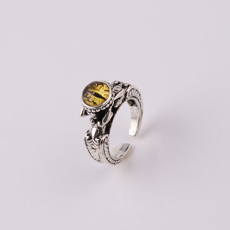 Three Dimensional Multicolor Skull Ring Inlaid Unisex Jewelry Accessory Alloy Craft Finish Highly Visible Tone