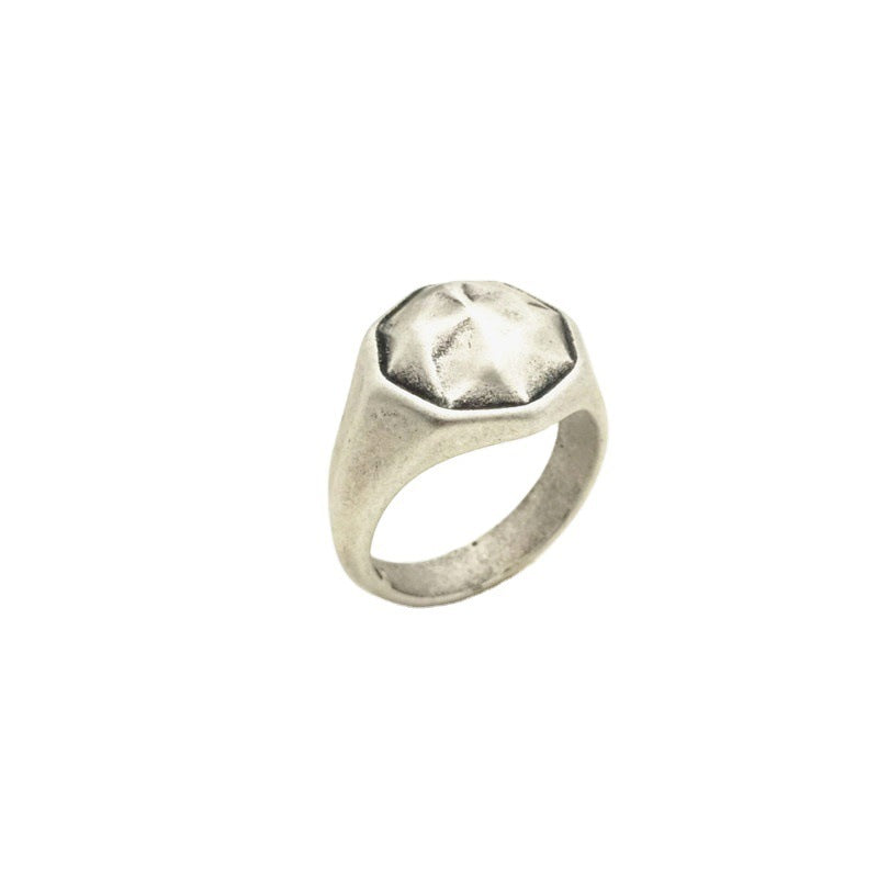 Titanium Steel Ring Trendy Stainless Steel Ornament Silver Band Punk Fashion Jewelry Nightclub Ring Men Women Retro