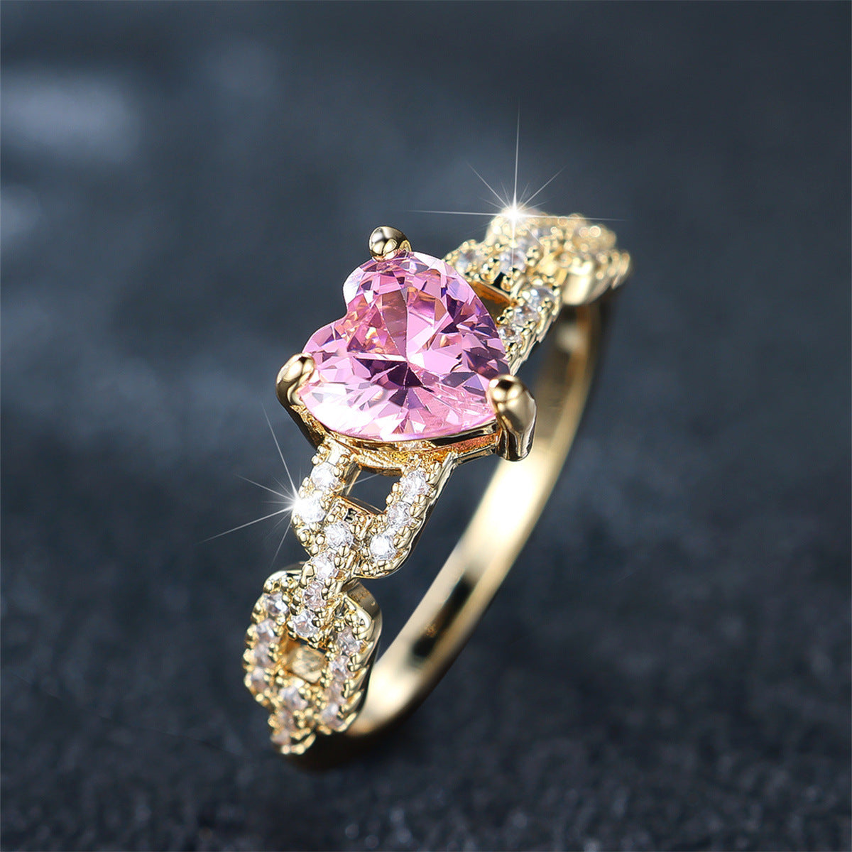 Heart Shaped Love Ring Copper Electroplated Jewelry For Women Simple Elegant Durable Accessory For Women Gifts