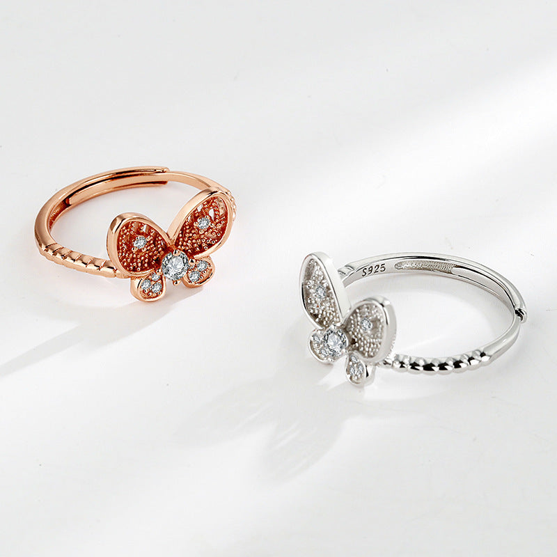 Silver Bowknot Diamond Ring for Women and Girls Elegant Travel Souvenir Jewelry Gift Index Ring Ideal Gift For Travel