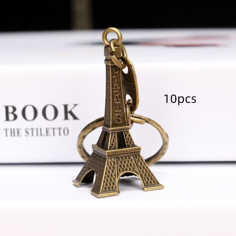 Eiffel Tower Keychain Vintage Alloy Key Chain Paris Souvenir Gift Iron Tower Key Ring Decorative Gold Finish Unisex
