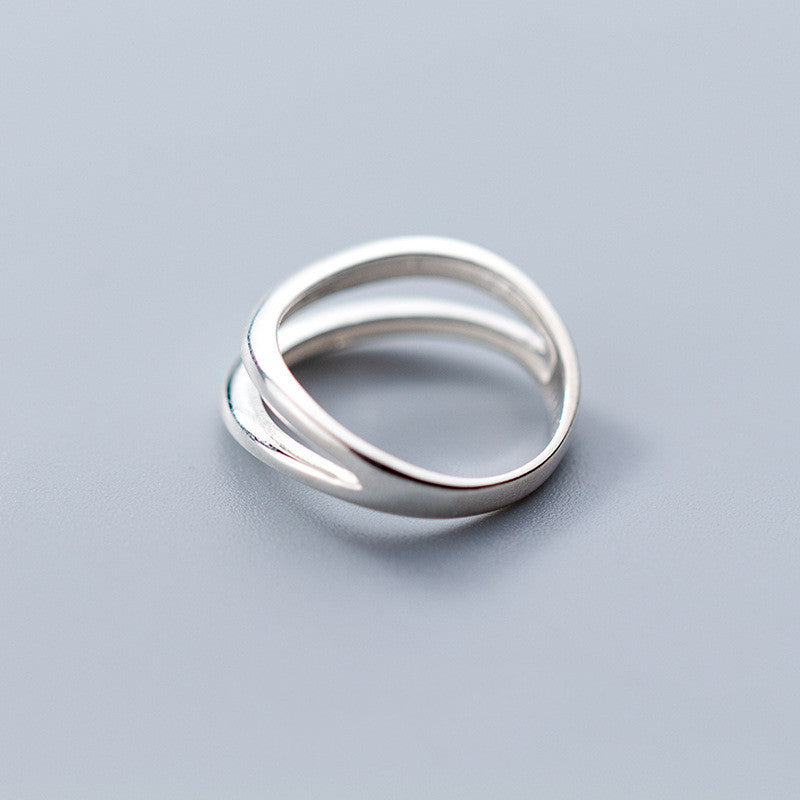 Silver Double Line Ring Minimalist Stackable Adjustable Fit Korean Style Jewelry Size Six Eight Ten Daily Wear