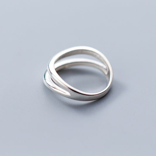 Silver Double Line Ring Minimalist Stackable Adjustable Fit Korean Style Jewelry Size Six Eight Ten Daily Wear