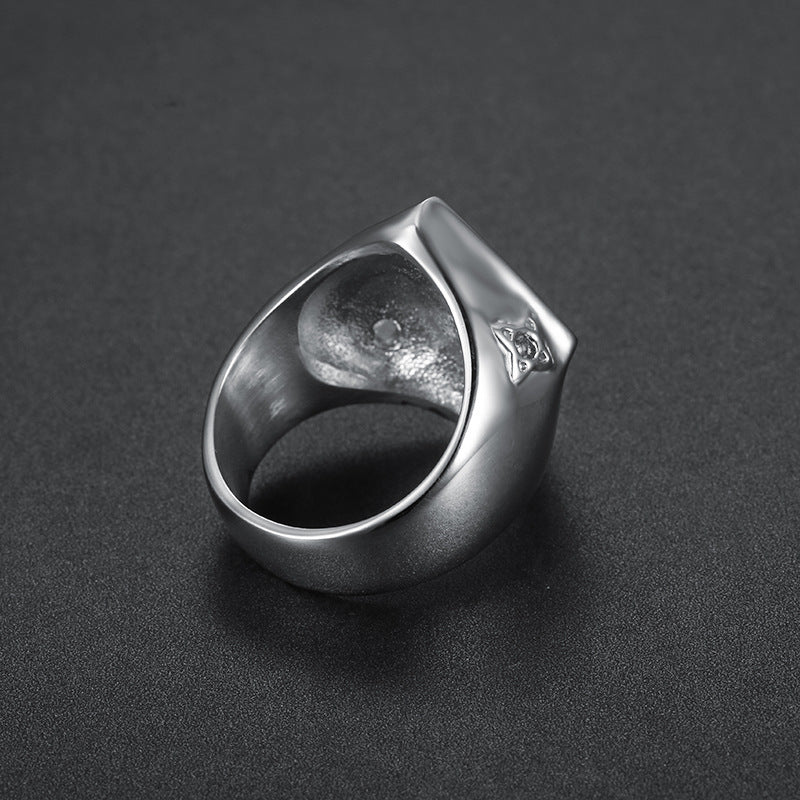 Men's Stainless Steel Ring Motorcycle Biker Ring Retro Ring Punk Ring Domineering Ring Statement Ring Band Ring for Men in Gold Red and Steel