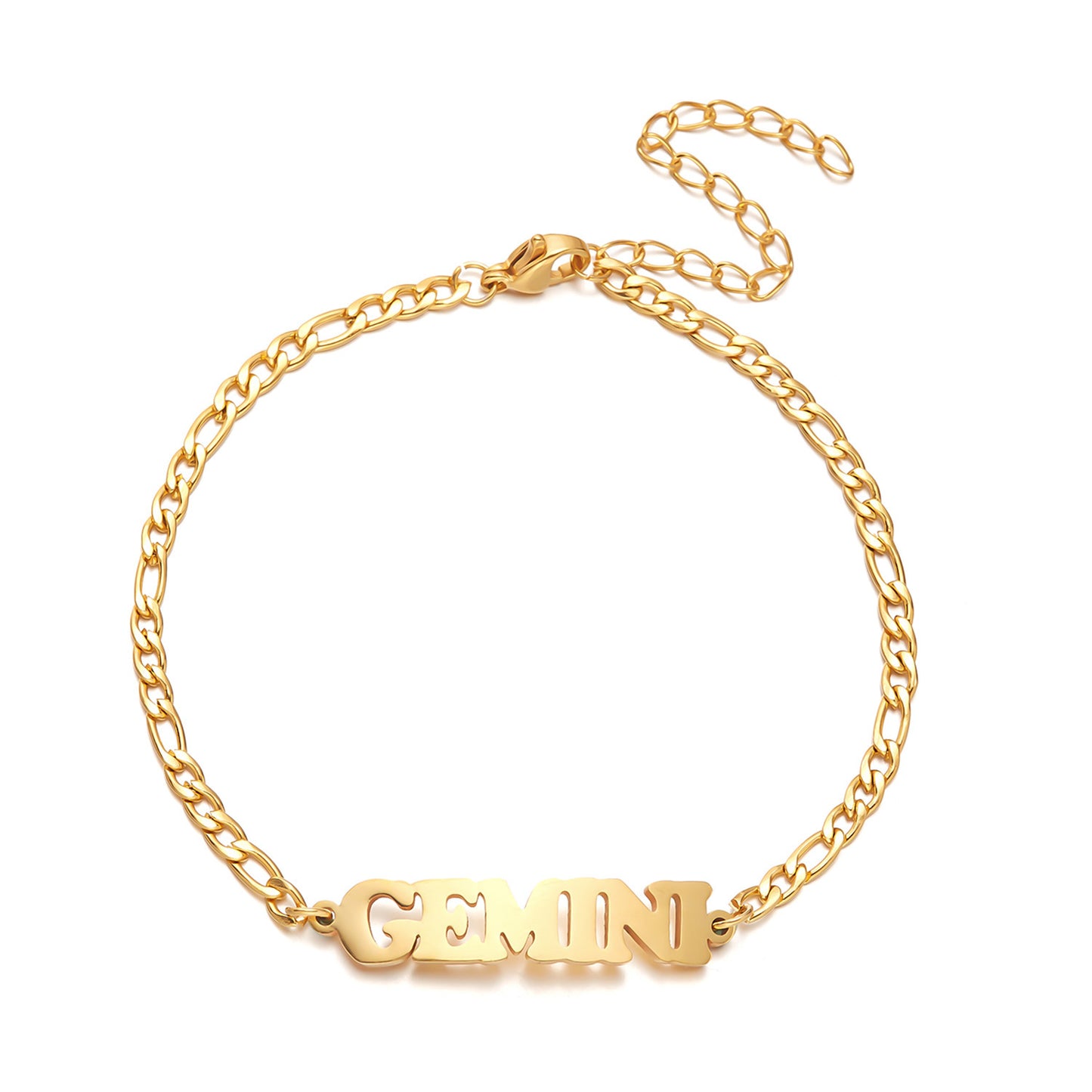 Unisex Stainless Steel Zodiac Bracelet Electroplated Gold Constellation Jewelry Gemini Sign For All Daily Wear