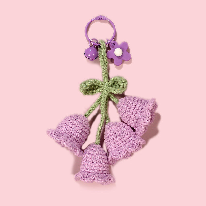 Handmade Crochet Lily Of The Valley Keychain Woolen Flower Accessory For Keys Bags And Home Decor Gift For Everyday Use