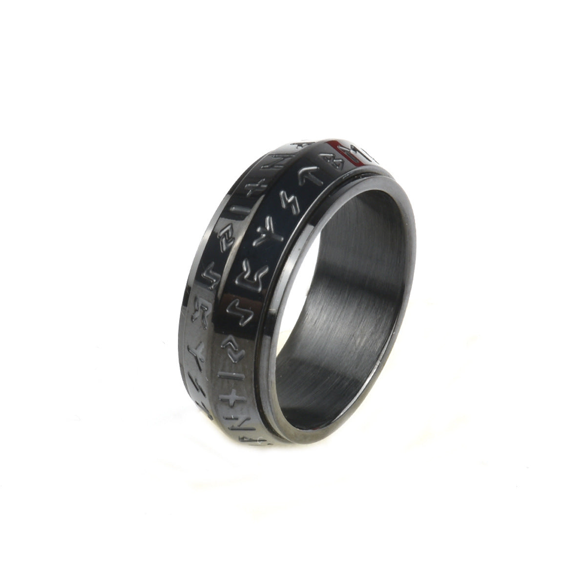Geometric Nordic Viking Rune Titanium Steel Ring Unisex Jewelry For Wear Durable Hypoallergenic Size 7 8 9 10 11 12