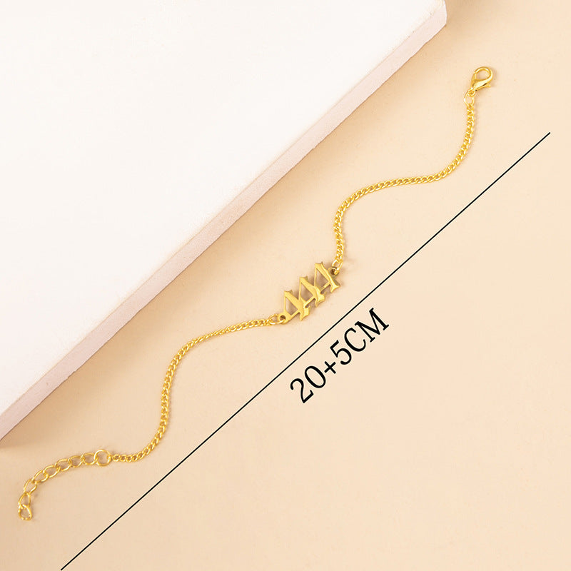 Womens Stainless Steel Bracelet With Number 4 And Lucky Heart Charm Natural Letter Text Jewelry Gift For Women