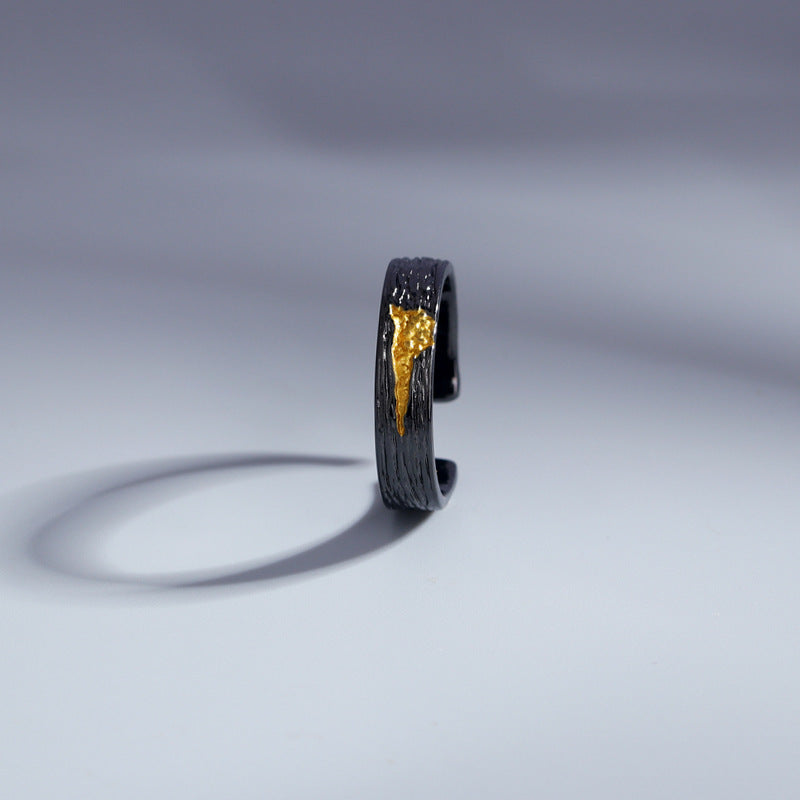 Mens Copper Ring With Retro Flame Design Adjustable Opening Finished Fire Protection Ring Band Jewelry For Men