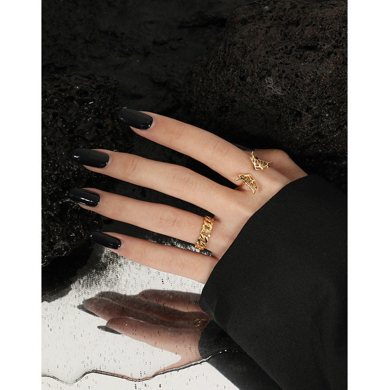 Butterfly Ring S925 Sterling Silver Adjustable White Gold