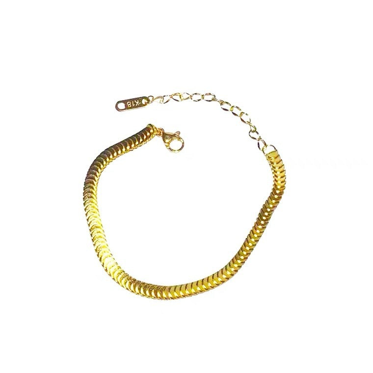 Womens Geometric Bracelet Titanium Steel Electroplated Square Fish Scale Mesh Design Jewelry Ideal Daily Accessory