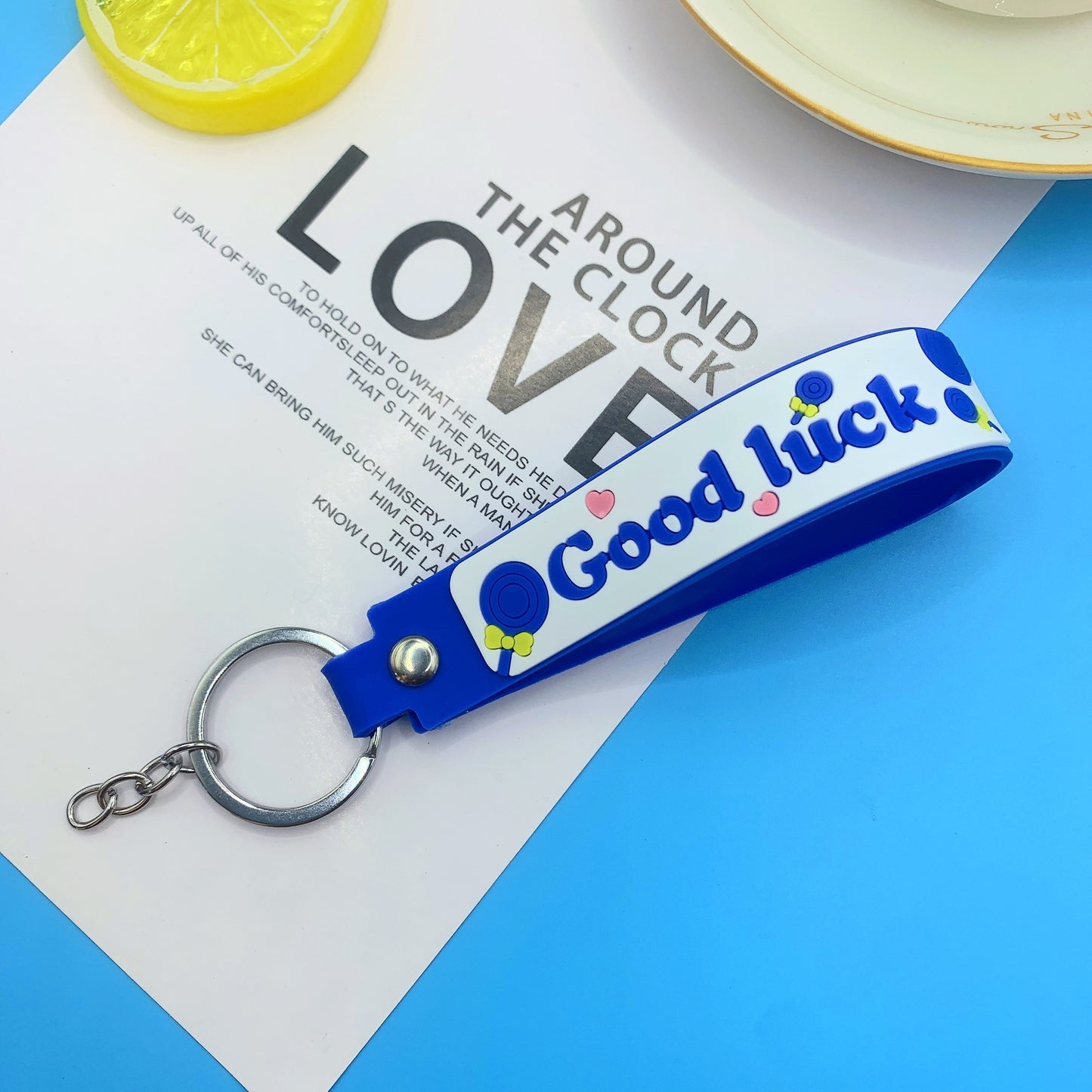 Lollipop Rainbow Hand Strap Keychain Durable Accessory Key Ring Cellphone Charm Handbag Charm For Keys Phones Bags