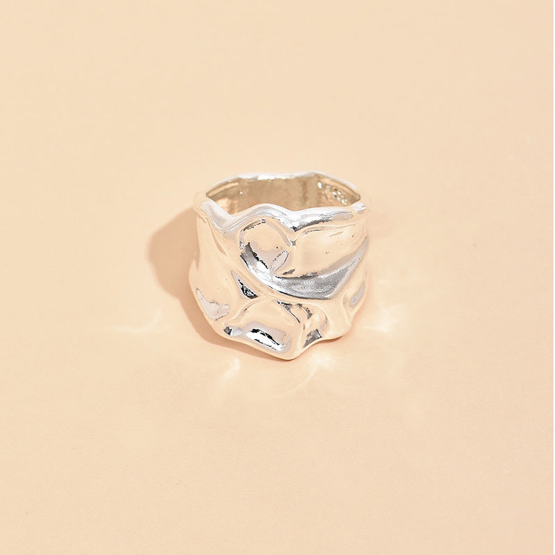 Geometric Alloy Ring European Style Electroplated Finish
