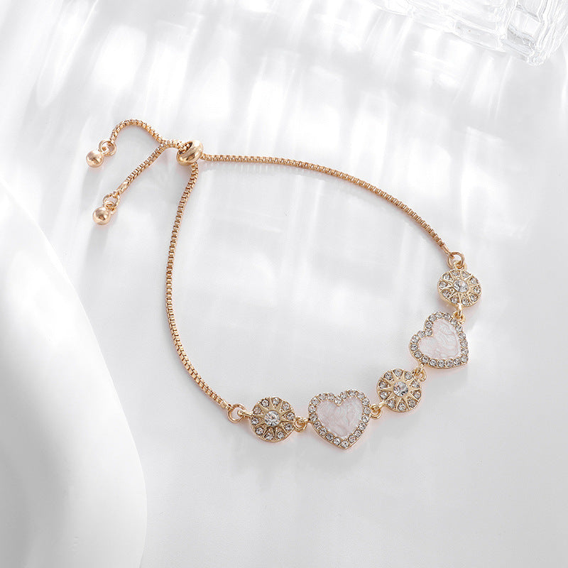 Womens Star Zircon Flower Bracelet Alloy Jewelry Gift