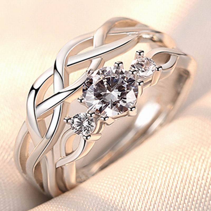 Couple Rings Electroplated Copper Crown Pattern Auspicious Design for Wedding or Engagement Ring Set for couple