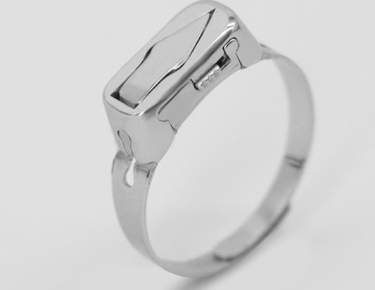Stainless Steel Ring Simple Design Personal Protection Ring Fashionable Everyday Wear Festival Accessory Items