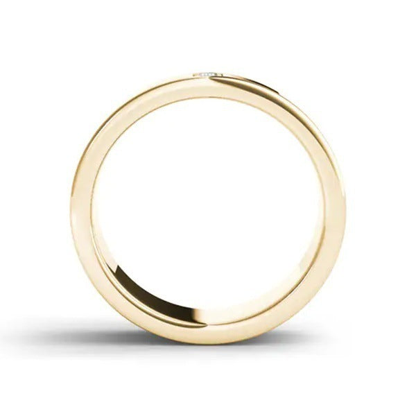 Gold Plated Ring With Simulated Diamond Geometric Alloy