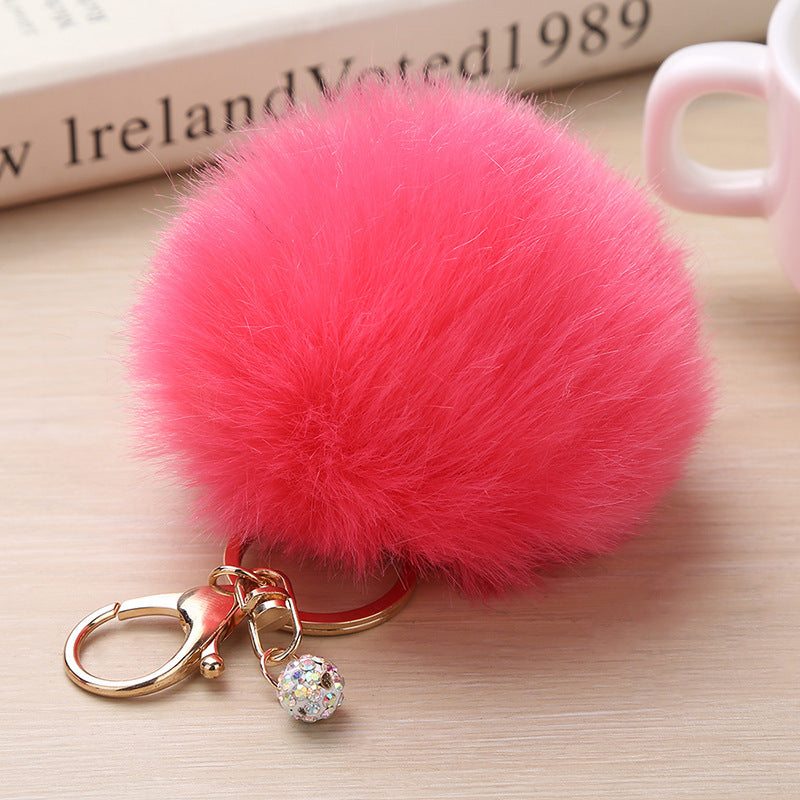 Plush Keychain Pendant Spherical Keyring Accessory 8cm Home Fashion Car Key Chain Festival Gift For Unisex Two Tone