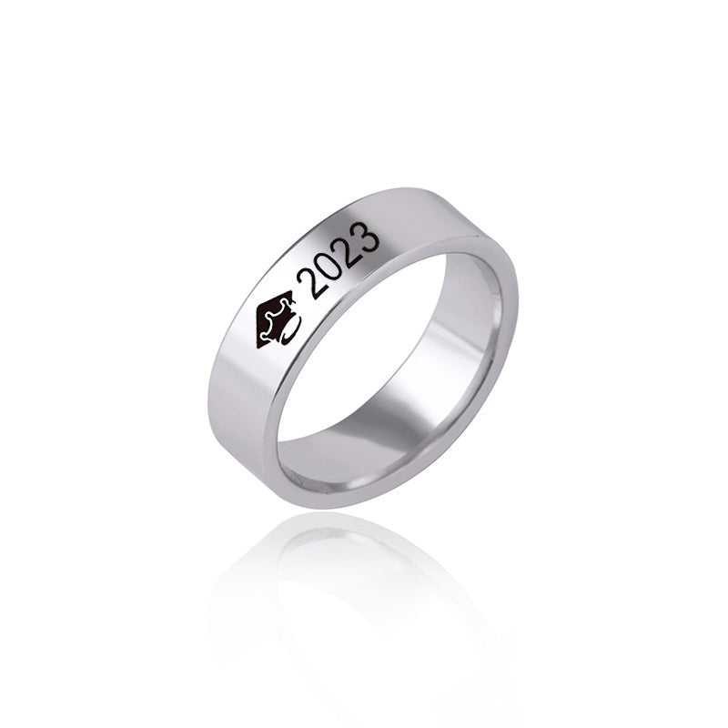 Graduation Cap Ring Stainless Steel Eco Friendly Trendy Gift