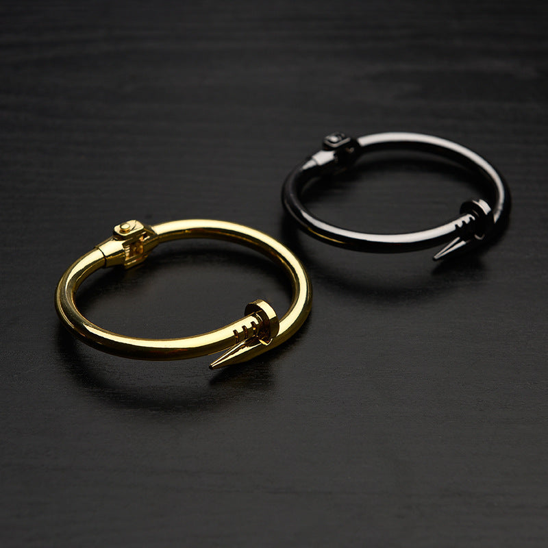 Alloy European Bangle Bracelet Silver Rose Gold 6cm 5mm