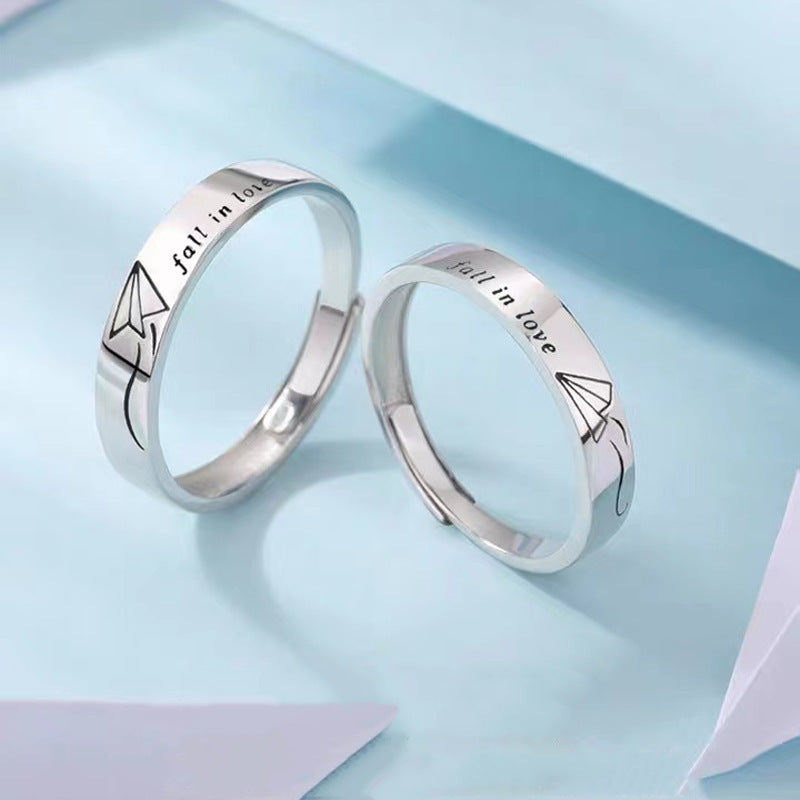 Retro Literary Paper Plane Ring Copper Geometric Design Band For Men And Women Fashion Jewelry For Everyday Wear