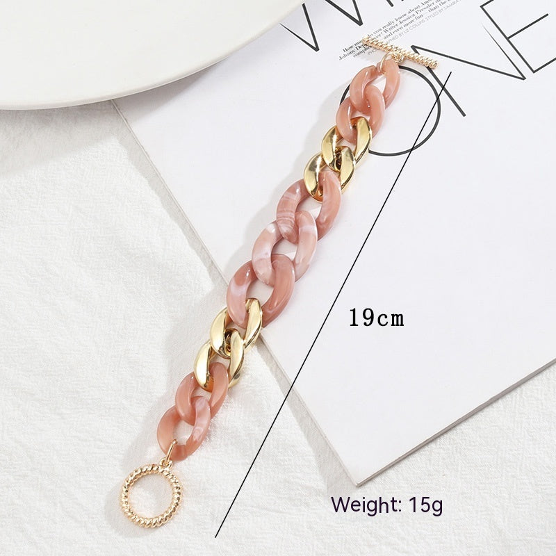 Geometric Resin Coated Metal Platinum Bangle Jewelry Gift For Her In Green Black White Pink With Elegant Craft