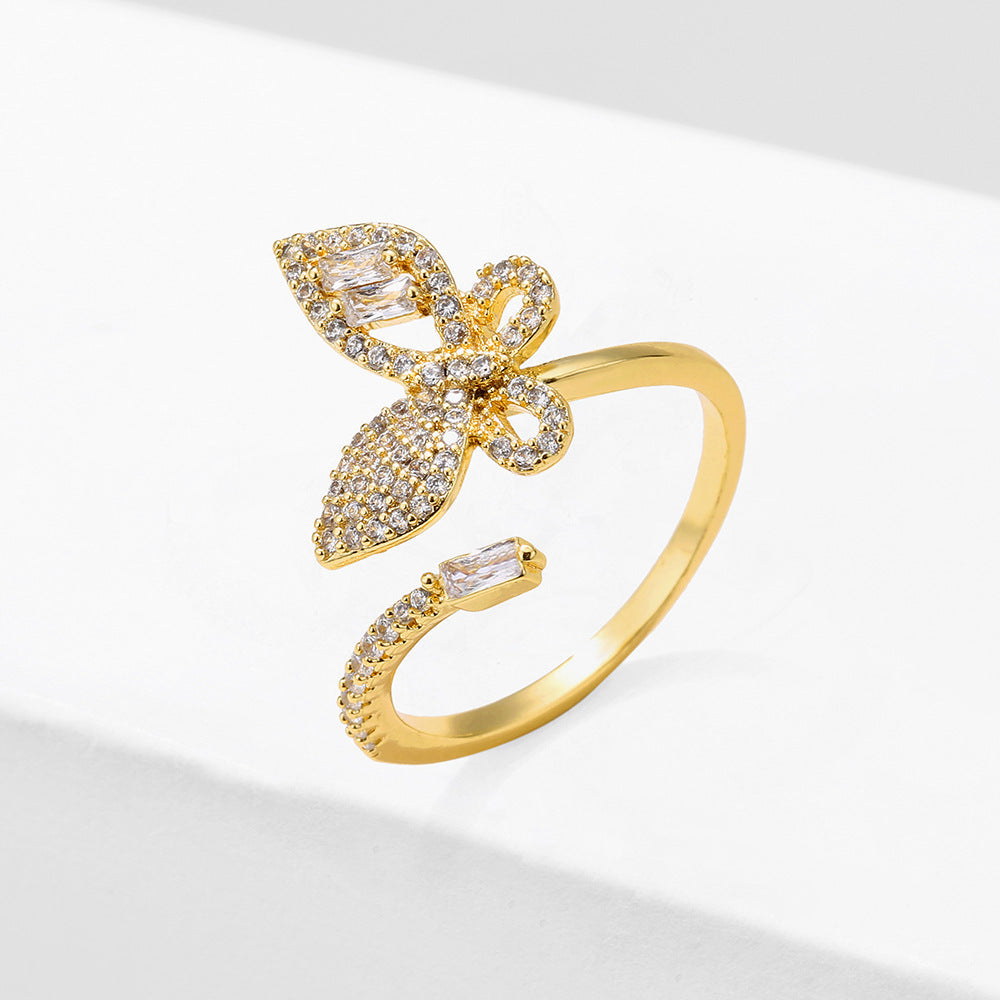 Womens Zircon Copper Geometric Ring Inlaid Fashion Jewelry Elegant Durable Statement Ring Versatile DesignsXXX