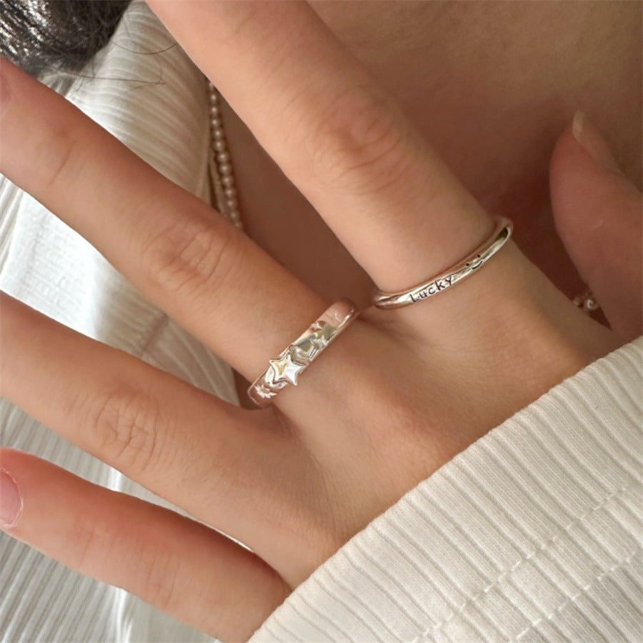 Geometric Copper Open Ring for Women Adjustable Jewelry