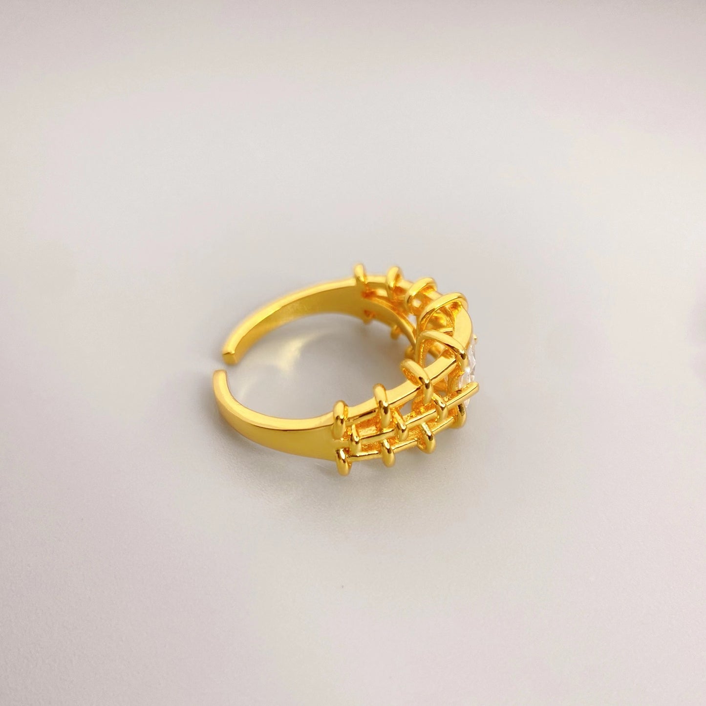 Ladies Copper Ring With Adjustable Opening White And Green Inspired By Korean And Japanese Fashion Style For Women