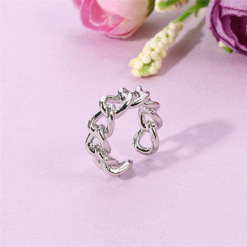 Vintage Ring Irregular Geometric Metal Ring Electroplated Finish Doll Ring Unique Fashion Jewelry Vintage Ring