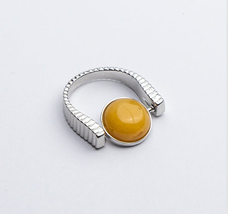 Natural Stone Fidget Spinner Ring Interchangeable Jewelry